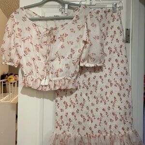 Ivy City Co Blouse and Skirt Set Small